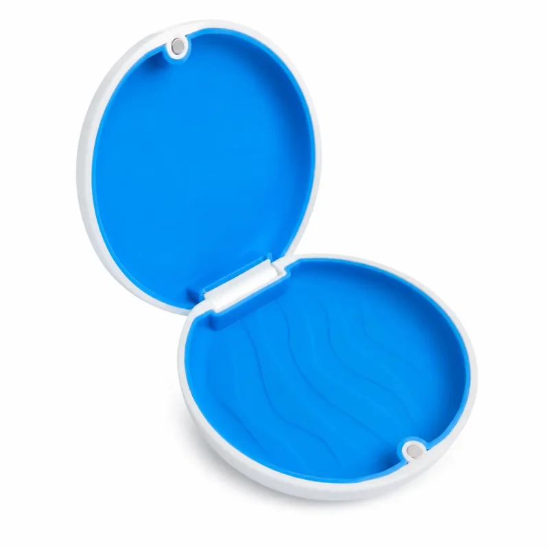 White Retainer Case Round– Portable Dental Storage Case
