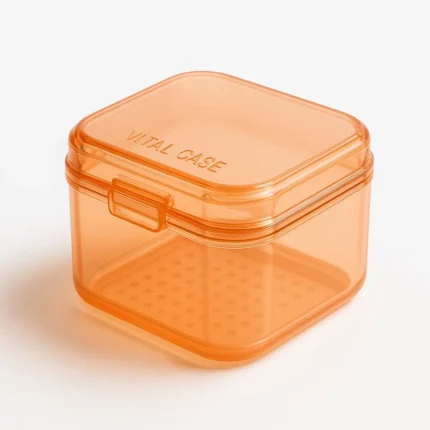 Transparent Orange Square Retainer Case